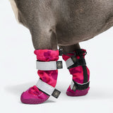 Bottes de pluie pour chien, Chaussures imperméables pour chien - Camouflage Fuchsia