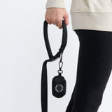 Laisse multifonction 4-en-1 mains libres et porte-sac à déjections – Noir