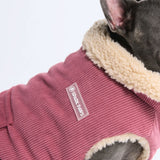 Veste en Velours Côtelé Sherpa - Rose