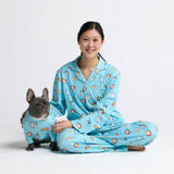 Humain Haut de pyjama - Petit déjeuner - Bleu