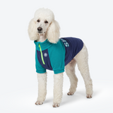 Teal Navy Plush Fleece Dog Sweater||size:2XL