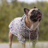 Vintage Flower Hoodie pour Chien - Gris Clair