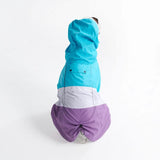 Dog Raincoat - Blue White Purple