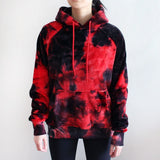 Sweat à capuche en velours humain - Rouge et Noir