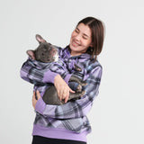Sweat à capuche carreaux violette pour humains