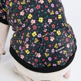 Vintage Flower Hoodie pour Humain - Noir