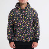 Vintage Flower Hoodie pour Humain - Noir