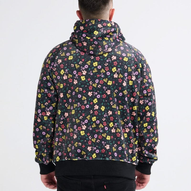 Vintage Flower Hoodie pour Humain - Noir