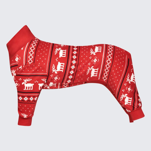 Pyjama pour chien - Renne de Noël rouge