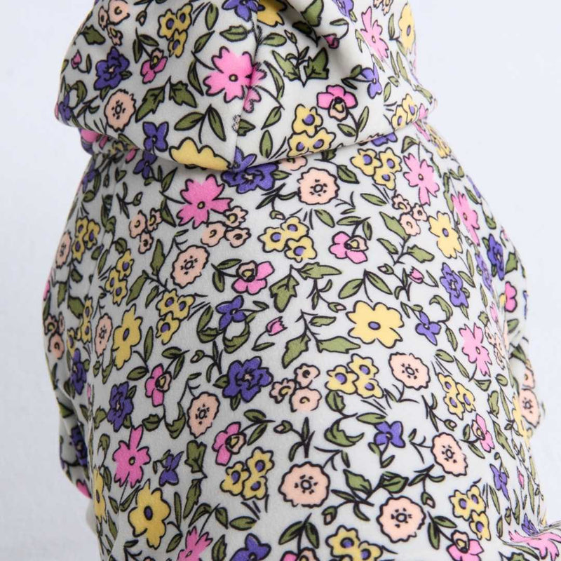 Vintage Flower Hoodie pour Humain - Gris Clair