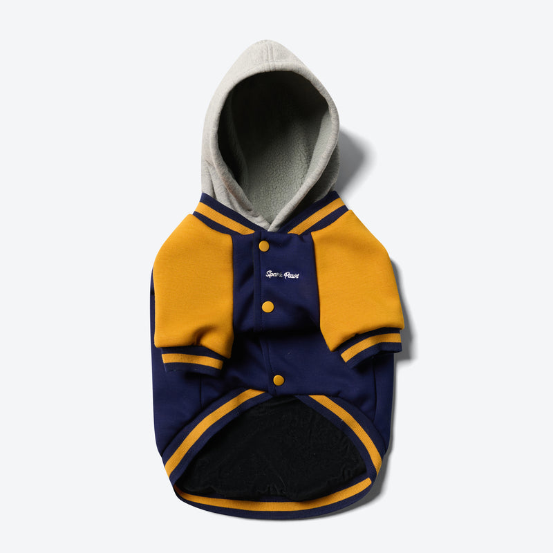 Veste universitaire pour chien - Bleu jaune