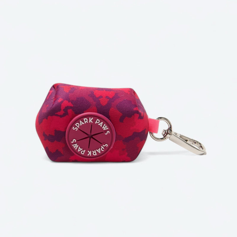 Ensemble laisse et distributeur de sacs à déjections - Camouflage Fuchsia