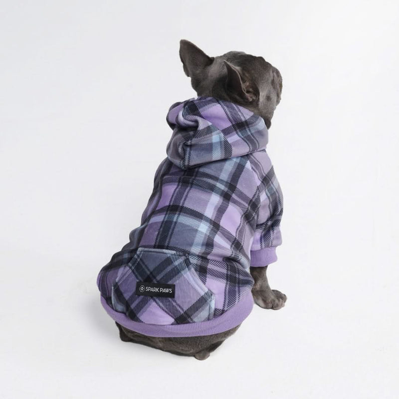 Carreaux Violette Pull à Capuche Pour Chien