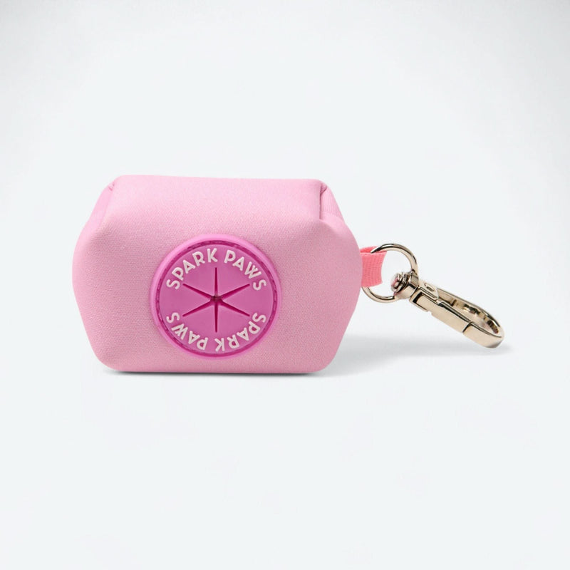 Ensemble laisse et distributeur de sacs à déjections - Rose