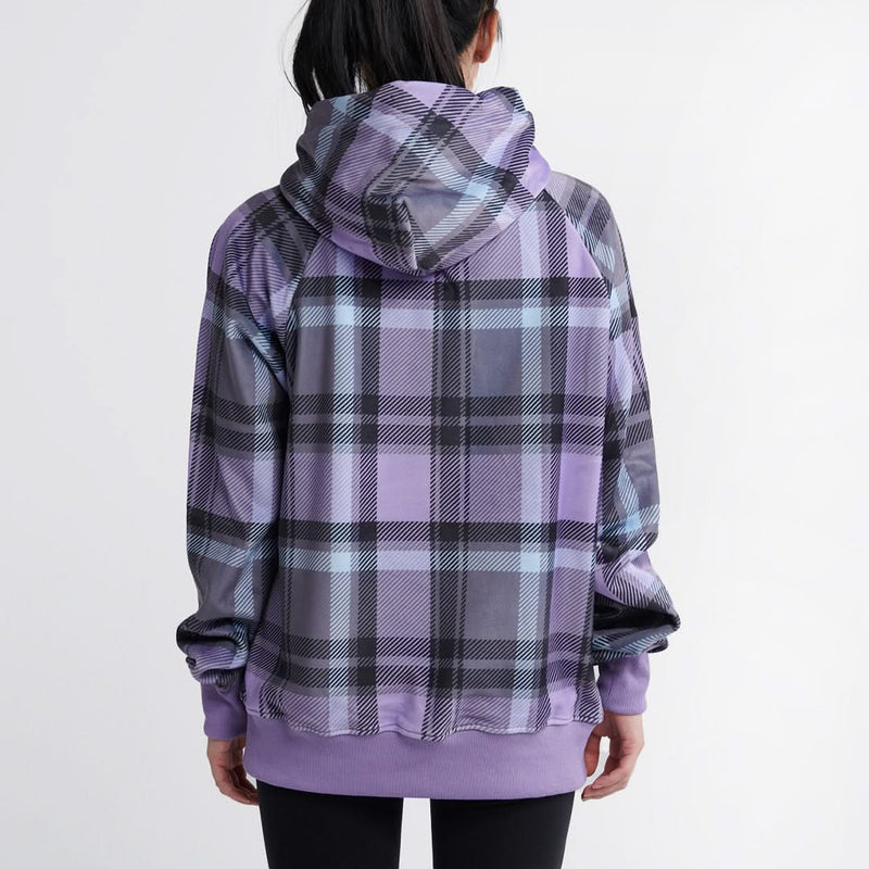 Sweat à capuche carreaux violette pour humains