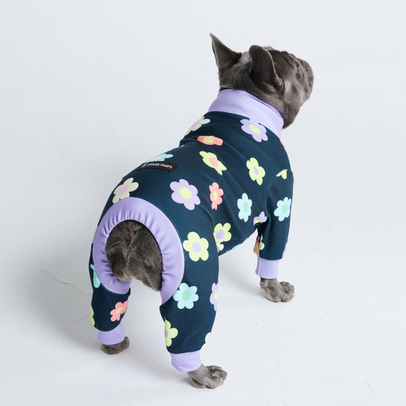 Pyjama pour chien - Fleurs Marine