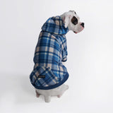 Pull à Capuche en velours Pour Chien - Carreaux Bleu