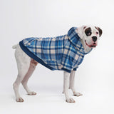 Pull à Capuche en velours Pour Chien - Carreaux Bleu