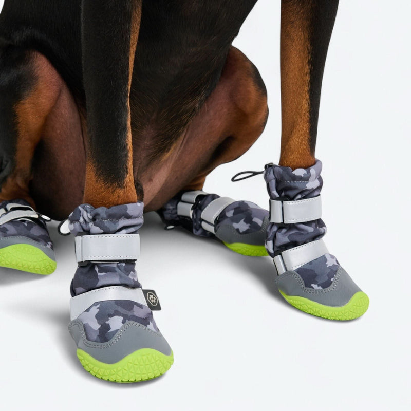 Bottes pour chien Flex Shell résistantes à l'eau - Camouflage Gris