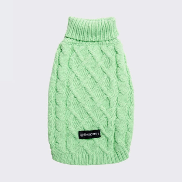 Pull en tricot pour chien - Vert menthe