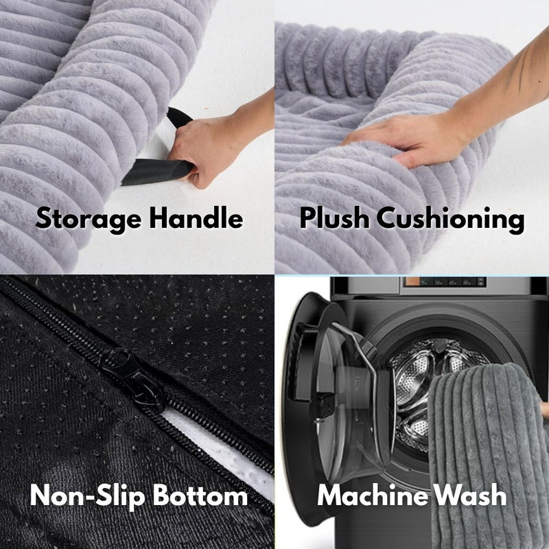 Lit de Chien Apaisant et Doux avec Housse de Canapé - Gris