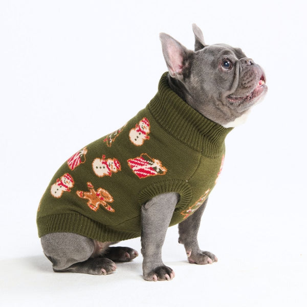 Pull de Noël en maille pour chien – Pain d’épices