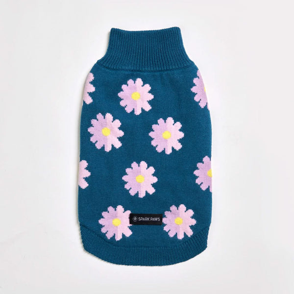 Pull pour chien en tricot - Fleur