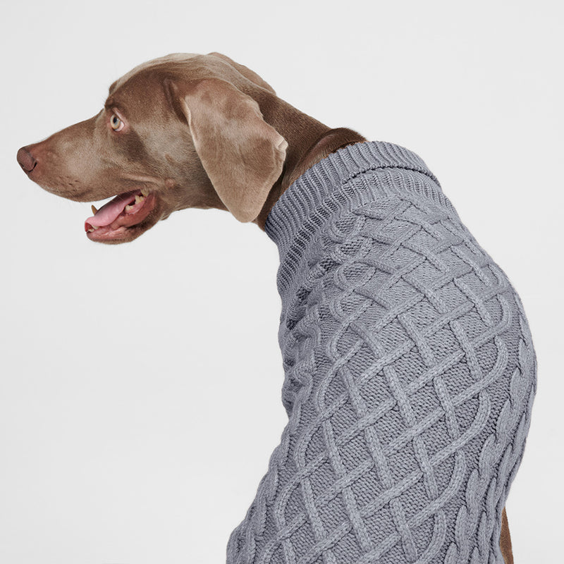 Pull en tricot pour chien - Gris