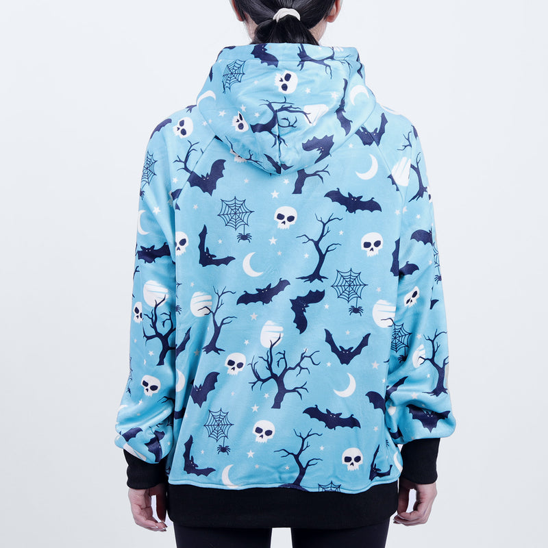 Sweat à capuche Halloween Human - Bleu sarcelle
