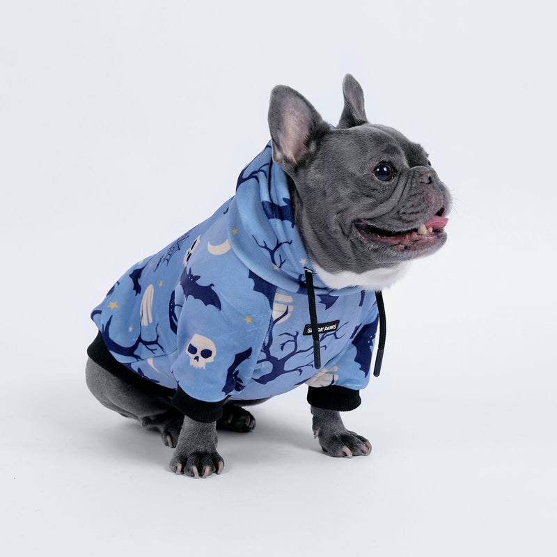 Sweat à capuche Halloween pour chien - Bleu