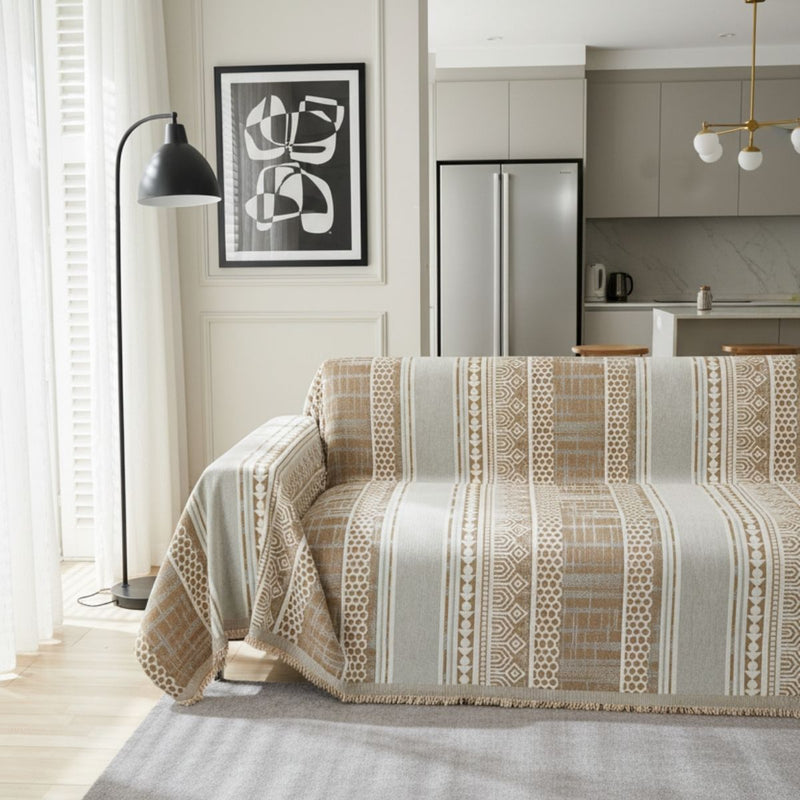 Mosaic Beige Couch Cover