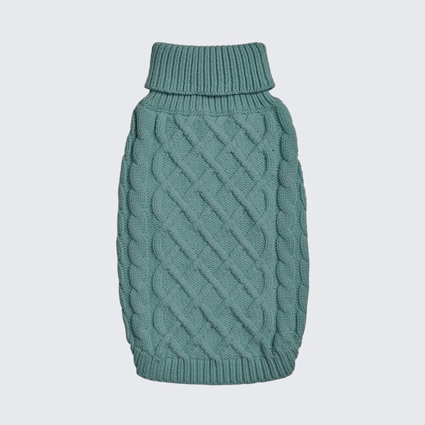 Pull en tricot pour chien - Vert pin