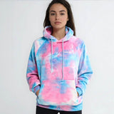 Sweat à capuche en velours humain - Rose et Bleu