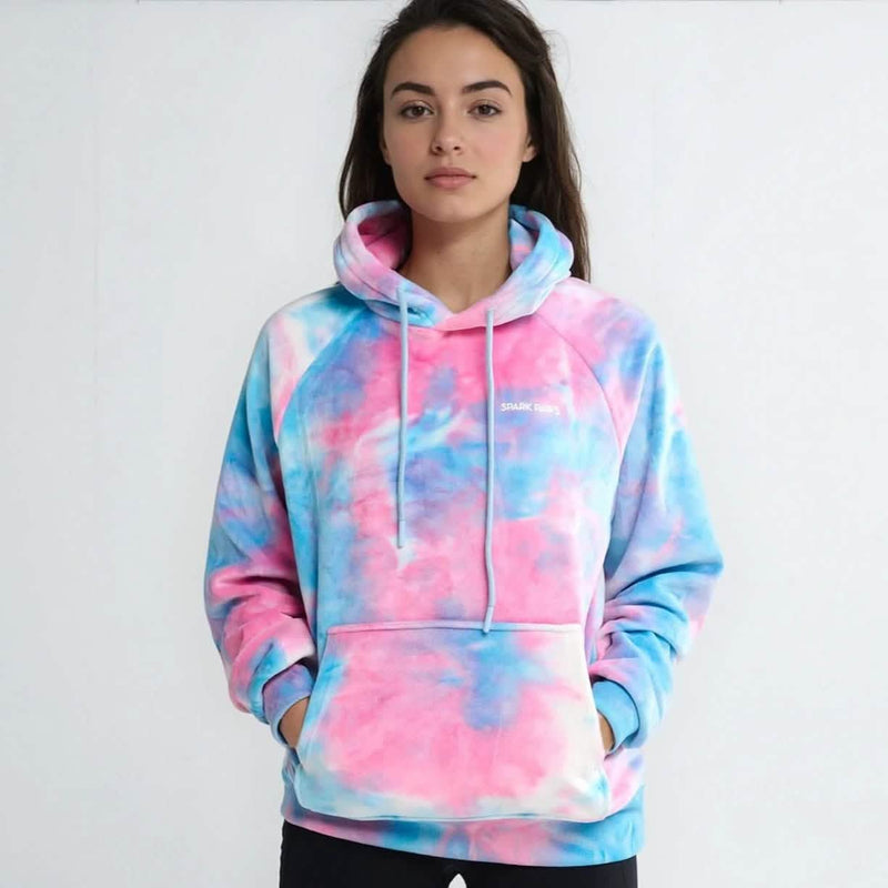 Sweat à capuche en velours humain - Rose et Bleu