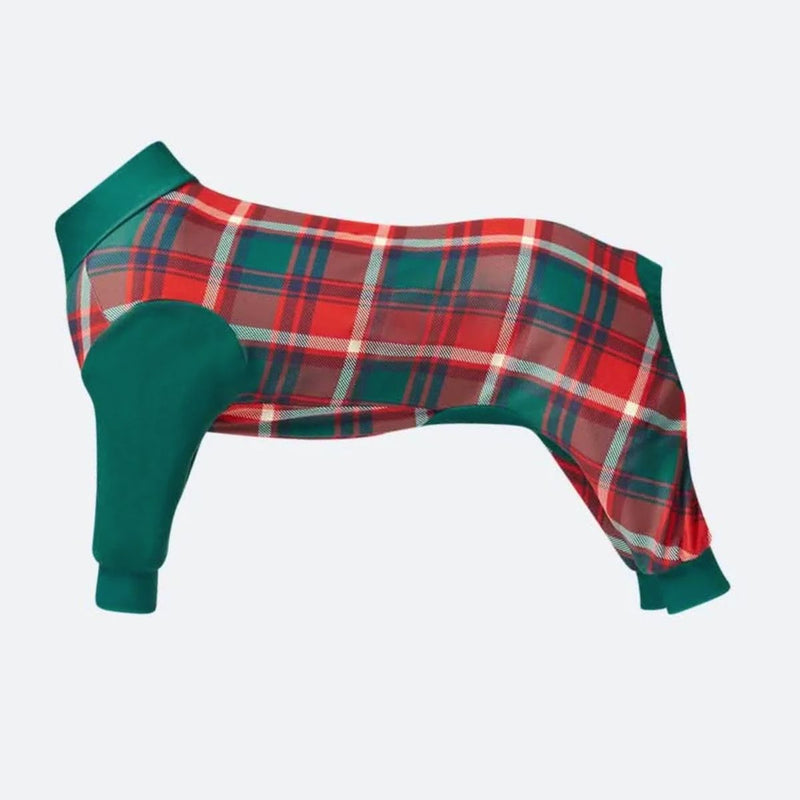 Pyjama pour chien - Plaid vert et rouge