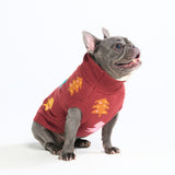Pull de Noël en maille pour chien – Arbres en sucre d’orge marron châtaigne