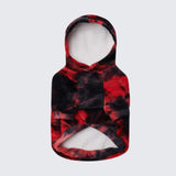 Rouge Noir Pull à Capuche en velours Pour Chien