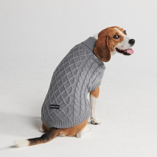 Pull en tricot pour chien - Gris