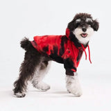 Pull à Capuche en velours Pour Chien - Rouge et Noir