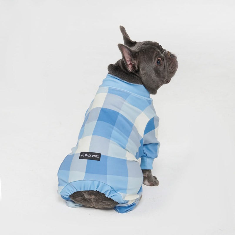 Pyjama pour Chien - Carreaux Bleus