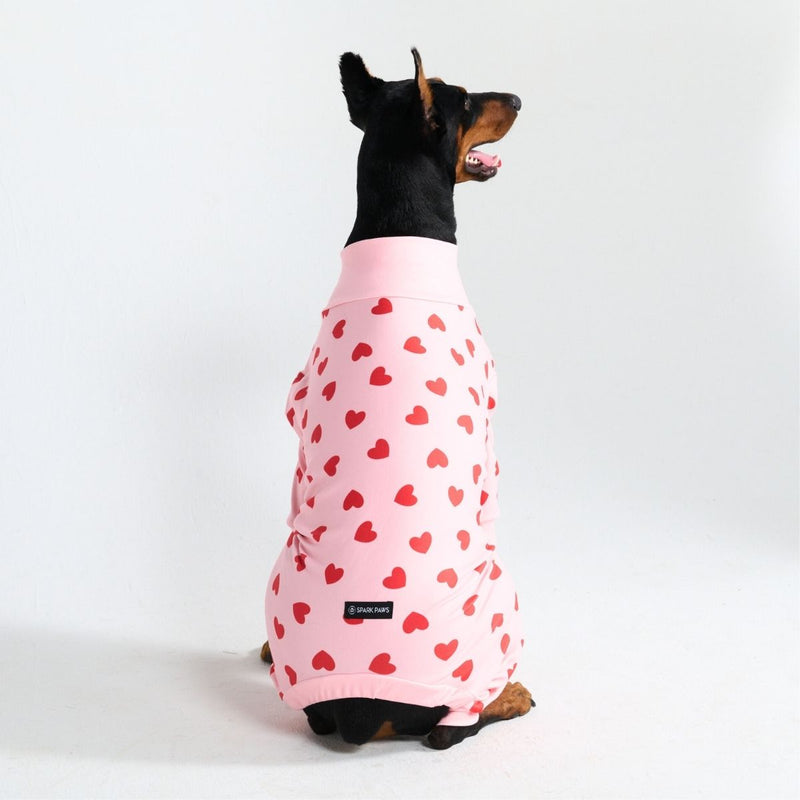 Pyjama pour chien - Cœurs Roses