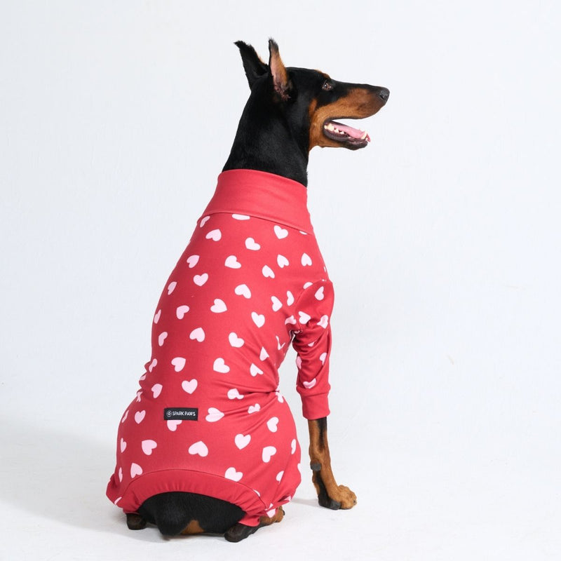 Pyjama pour chien - Cœurs Rouges