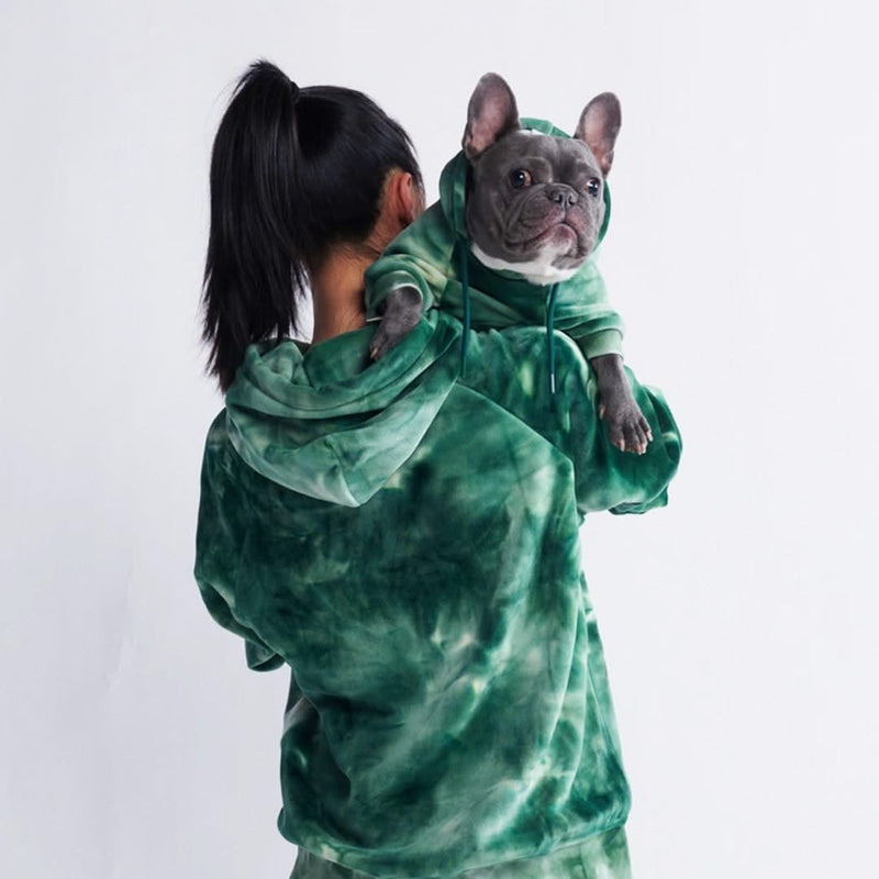 Pull à Capuche en velours - Vert Émeraude