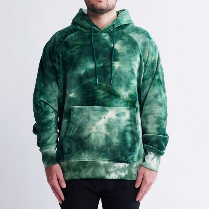 Pull à Capuche en velours - Vert Émeraude