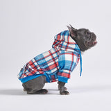 Carreaux bleu et rouge Pull à Capuche Pour Chien