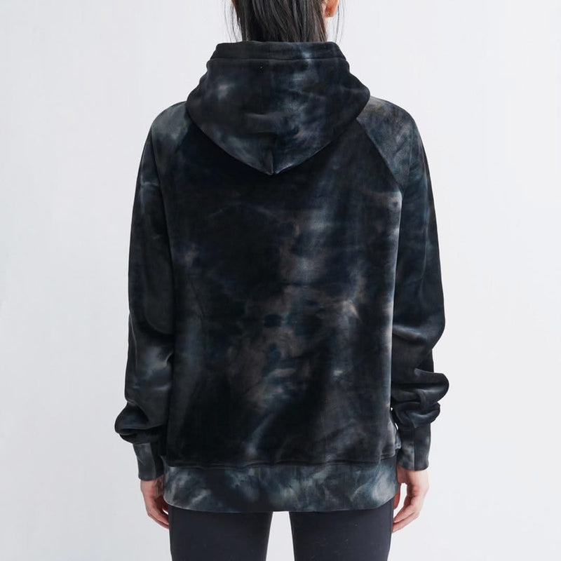 Sweat à capuche en velours humain - Noir Obsidienne