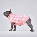 Pull pour chien en tricot - Vichy rose