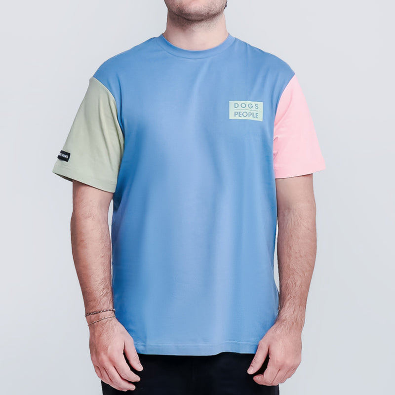 Dogs Over People T-Shirt - Blue Olive Pink