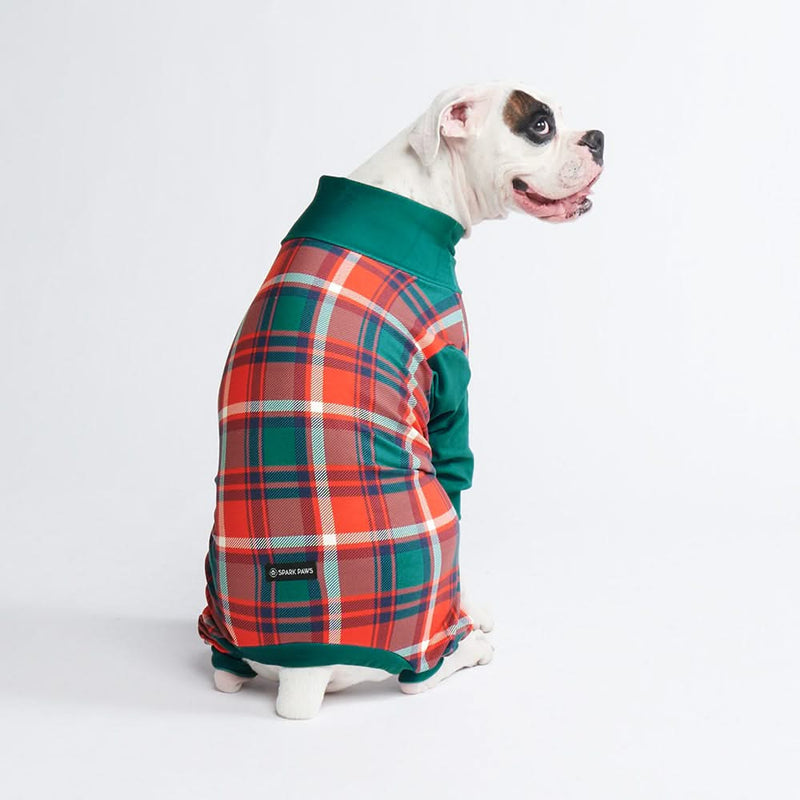 Pyjama pour chien - Plaid vert et rouge